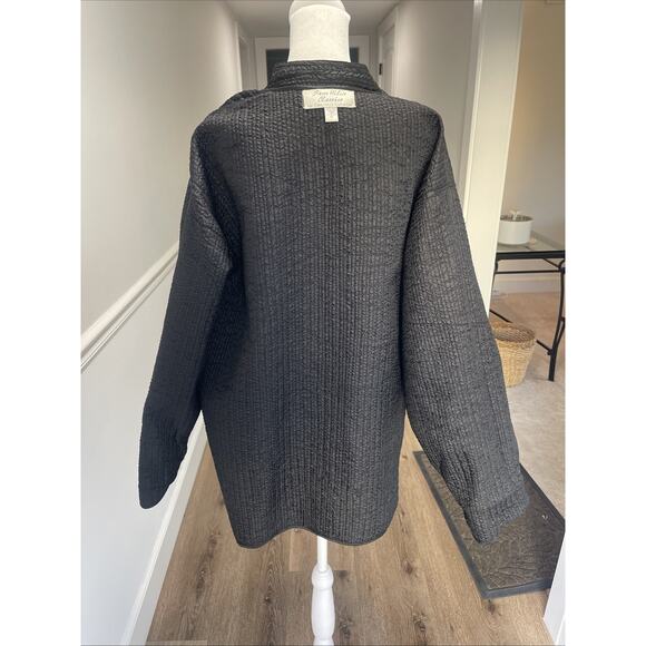 Patchwork Asian Jacket XL/XXL Silk Reversible Artsy Boho Crinkle Party Color VTG - Picture 9 of 13